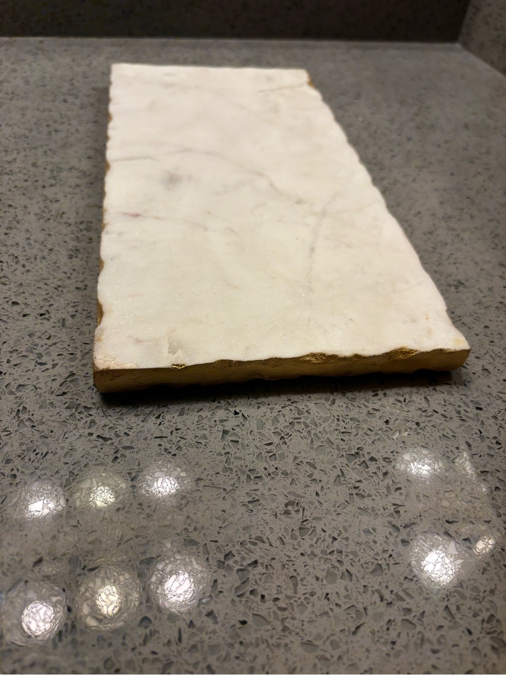 INA KI Natural Marble Cheese/Serving Board with Golden Foiling.
